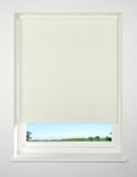 CREAM Blackout Thermal Roller Blind 120cm (4ft) x 170cm (5ft 6") drop, cut to size, with FREE CORD SAFETY HOOK