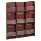 IMAGE OF Buddy Products Oak and Acrylic 9 Pocket Literature or 18 Pocket Brochure Organizer, 3 x 36 x 30.75 Inches, Mahogany Finish (0643-16)