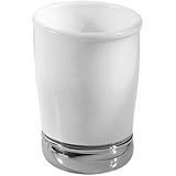 InterDesign York Bath Collection, Tumbler Cup for Bathroom Vanity Countertops - White