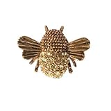 Bumble Bee Pin Bumblebee Brooch 24K Gold White Swarovski Crystals Abejorro Alfiler Cristal $1 Ship