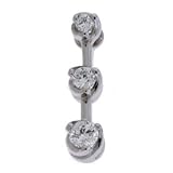 14k White 3 Stone 0.5 Ct Diamond Pendant