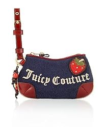 Juicy Couture Strawberry Wristlet Bag Clutch Case Navy