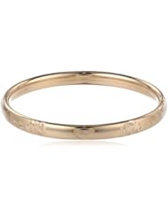 14k Yellow Gold Filled Childrens Hand Engraved Guard and Hinge Bangle Bracelet