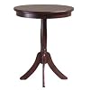 Winsome Wood Belmont End Table with Pedestal Legs, Cappuccino Finish