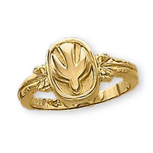 14K Yellow Gold Dove Ring