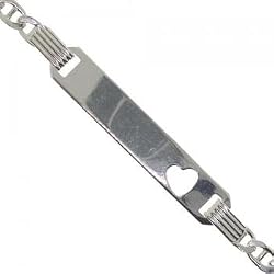 Sterling Silver Baby ID Bracelet w/ Gucci Links 6 Inch