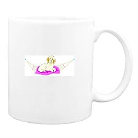 Click here to buy Mug with poodle, hammock, dog by Shopzeus.