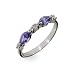 Sterling Silver Stackable Ring with Tanzanite CZs