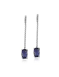 14 Karat White Gold Amethyst And Diamond Earrings