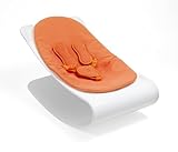 Bloom Coco Plexistyle Baby Lounger with Seat Pad, White Frame, Pad Harvest Orange (Leatherette)