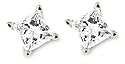 Platinum, Princess-Cut, Diamond 4-Prong Stud Earrings (3/4 cttw, G-H Color, VS2 Clarity)