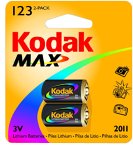 Kodak MAX K123LA-2 Lithium Photo Battery, 2 Pack