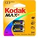 Kodak MAX K123LA-2 Lithium Photo Battery, 2 Pack