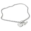 Stainless Steel 18" Heart Dangle Cable Chain Toggle Necklace