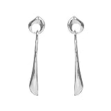 Sterling Silver Organic Circle Top Drop Earring