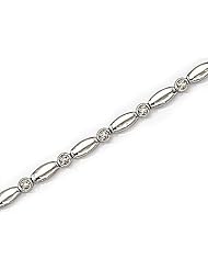 14kt Yellow Gold Bar and Diamond Bracelet 0.08ct TW