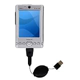 Retractable USB Cable for the Dell Axim x3 with Power Hot Sync and Charge capabilities - Gomadic Brand w/ TipExchange Technology