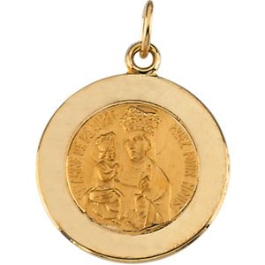 14K Yellow Gold St. Anne De Beaupre Medal