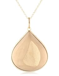 Marcia Moran "Glamour" Gold Plated Wide Drop Shaped Pendant Necklace, 28"