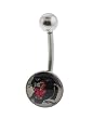 Genuine Ed Hardy Stainless Steel Belly Ring - Black Panther Logo in 10mm - 14 Gauge - 5mm Ball - Sold Individually