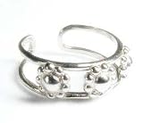 14k Three Flower White Toe Ring