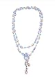 Lariat style champagne colored freshwater pearl necklace with Sterling silver.