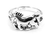 Childs Sterling Silver Baby Unicorn Horse Ring (Size 1,2,3)