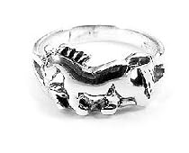 Childs Sterling Silver Baby Unicorn Horse Ring (Size 1,2,3)
