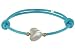 Bijoux Les Poulettes - Bracelet Petit Coeur de Nacre et Perle Plaqué Or - Lien Turquoise