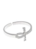 Silver One Anillo Zirconium Cruz