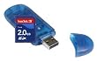 Sandisk 2GB Secure Digital SD Card (SDSDB-2048) & BlueProton USB 2.0 Card Reader Writer