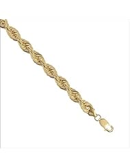 14k Yellow Gold, Facetted Rope Chain Necklace 8mm Wide
