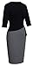 HOMEYEE Women's Elegant Patchwork 3/4 Sleeve Wear to Work Bodycon Dress B333