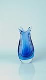 L24 Cobalt Blue Beautiful Multi-Color Handblown Art Glass Vase