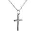 Sterling silver plain block Cross with a Rolo chain