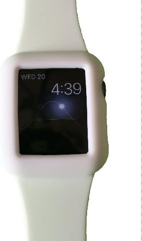 Apple Watch Protective Case 38mm Exact Fit Sport Band - Black Red White Pink Green Blue Brown Leather (Snow White)