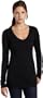 Licorice Junior's Long Sleeve V-Neck T-Shirt,Rad Black,Medium