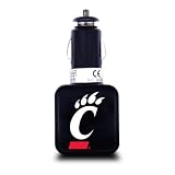 NCAA Cincinnati Bearcats Dual USB Car Charger with USB Charge/Sync Cable for Apple iPhone, iPod, and iPad