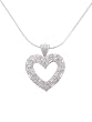 Sterling Silver CZ Heart Necklace with 18 inch Snake Chain