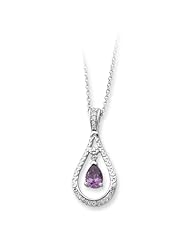 Sterling Silver Never Forget Tear February Sentimental Expressions Necklace