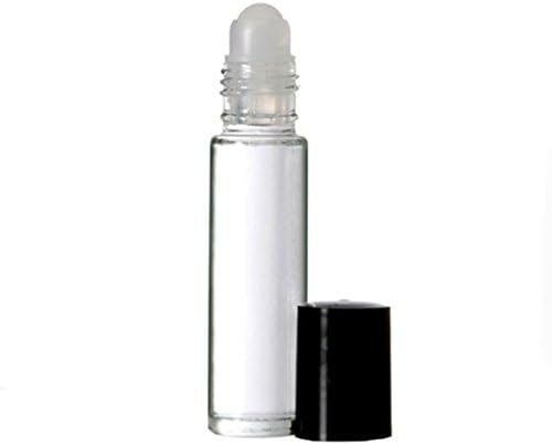12 Plain 1/3 oz. Roll-on Roller Bottle Refillable Glass Perfume Bottles