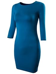 Round Neck Cotton/Rayon/Spandex/Knit Mini Dress 