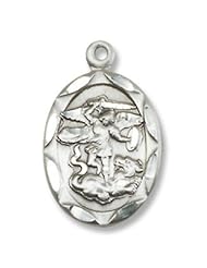 Sterling Silver St. Michael the Archangel Pendant Sterling Silver Lite Curb Chain