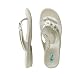 OKA b Malia Pearl Silver Flowers Thongs Flop Flops - Size Large