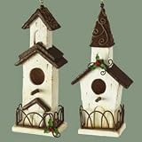 Holly Berry Country Folk Art Church Christmas Ornament