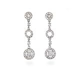 Eve's Addiction Delicate Antique Style Silver Circle Drop Earrings
