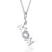 14K White Gold Mom Pendant w/Chain 18