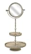 21" Antique-Style Vanity Mirror with Two-Tier Tray