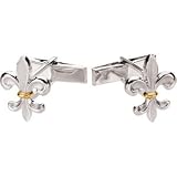 Two Tone Fleur-de-Lis Cuff Link
