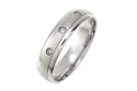 9ct 5mm White Gold Matt Centre 6pts Diamond Set Weding Ring